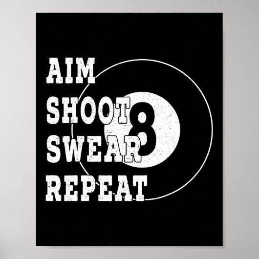 Billard Billard 8 Aight Ball Retro Snooker Tisch Poster (Vorne)