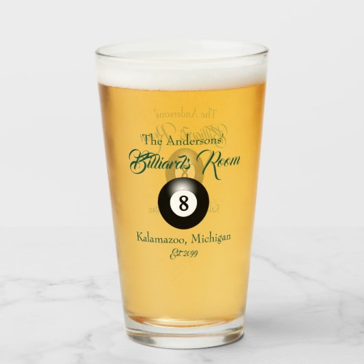 Billard Billard Billard Billardtisch Balls Bar Bee Glas (Vorne (Gefüllt))