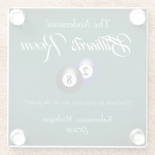 Billard Billard Billard Billardtisch - Bar Glasuntersetzer (Rückseite)