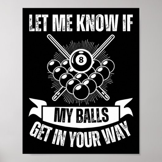 Billard Billard Design Damen Billiard Pool Poster (Vorne)