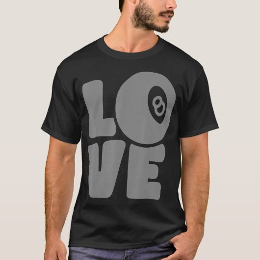 Billard Billard Grafik Liebe Pool T-Shirt (Vorderseite)