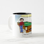 Billard, Billard Player - Cartoon für Frauen und F Zweifarbige Tasse (Vorderseite Links)