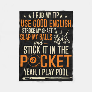 Billard Billard Poker Spieler Funny Billiard Shirt Fleecedecke