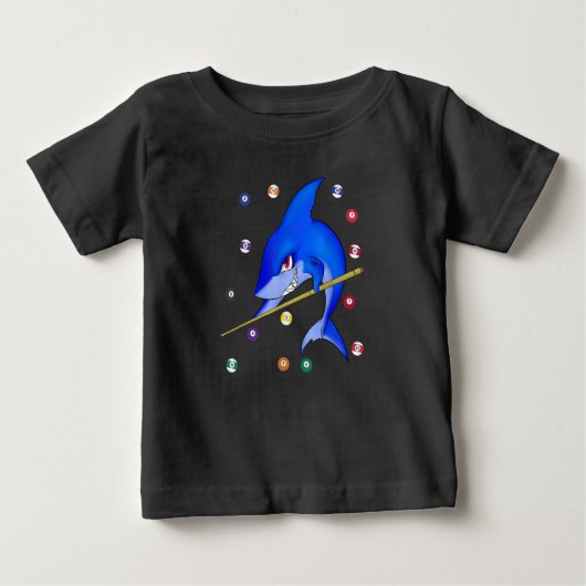Billard Billard Pool Haifisch Baby T-shirt (Vorderseite)