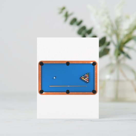 Billard / Billardtisch: Blauer Gürtel: Postkarte (Stehend Vorderseite)