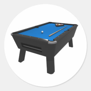 Billard / Billardtisch: Blaues Filztuch: Runder Aufkleber