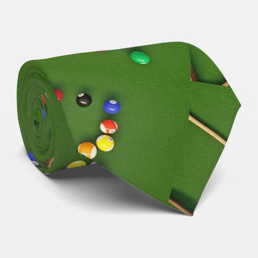 Billard Billardtisch und Balls Necktie Krawatte (Gerollt)