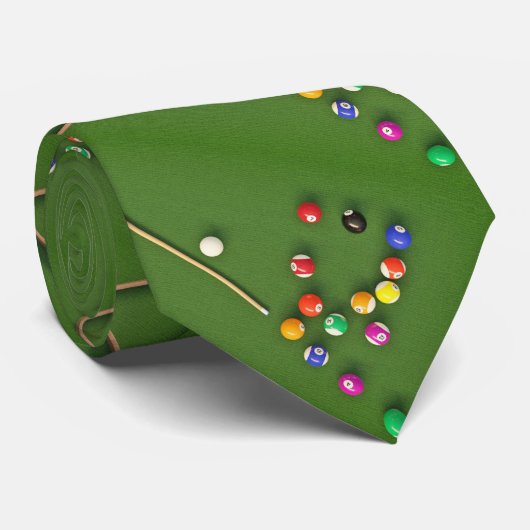 Billard Billardtisch und Balls Necktie Krawatte (Gerollt)
