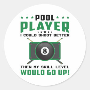 Billard Billiard 8 Ball Billiards Geschenk Idee Runder Aufkleber