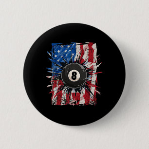 Billard Billiard Player 8 Ball USA Button