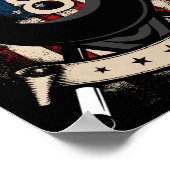 Billard Billiard Player 8 Ball USA Poster (Ecke)