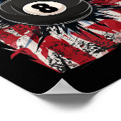 Billard Billiard Player 8 Ball USA Poster (Ecke)