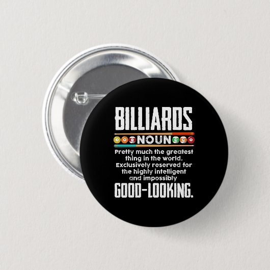 Billard Definition - Funny Billiard 8 Ball Pool Button (Vorne & Hinten)