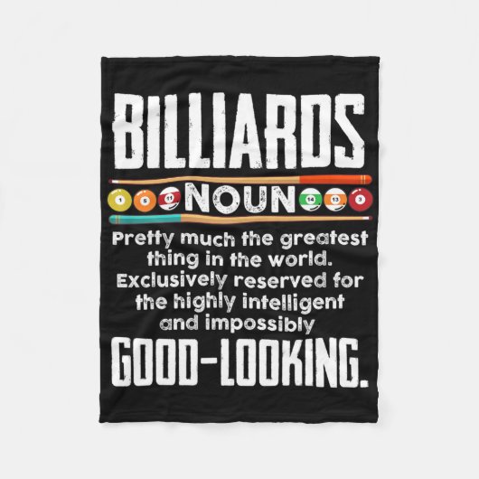 Billard Definition - Funny Billiard 8 Ball Pool Fleecedecke (Vorderseite)