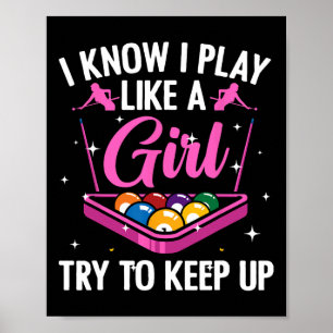 Billard Design for Women Ladys Girls Pool Poster