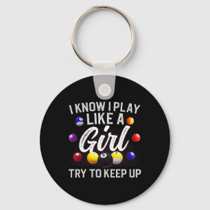 Billard Design für Frauen Girls Pool Billiard Schlüsselanhänger