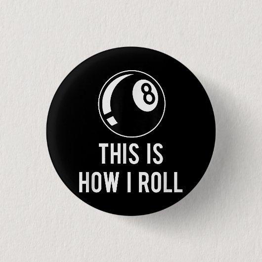 Billard Design für Poolspieler Retro 8 Ba. Button (Vorderseite)