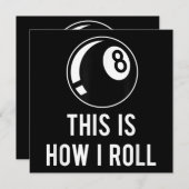 Billard Design für Poolspieler Retro 8 Ba. Einladung (Vorne/Hinten)