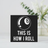 Billard Design für Poolspieler Retro 8 Ba. Einladung (Stehend Vorderseite)