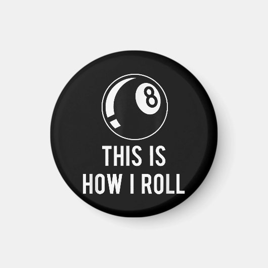 Billard Design für Poolspieler Retro 8 Ba. Magnet (Vorne)