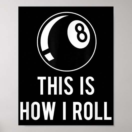 Billard Design für Poolspieler Retro 8 Ba. Poster (Vorne)