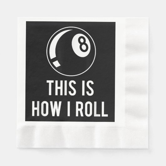 Billard Design für Poolspieler Retro 8 Ba. Serviette (Vorderseite)