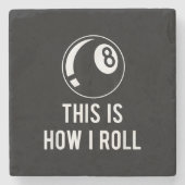 Billard Design für Poolspieler Retro 8 Ba. Steinuntersetzer (Vorderseite)