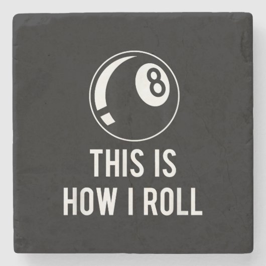 Billard Design für Poolspieler Retro 8 Ba. Steinuntersetzer (Vorderseite)