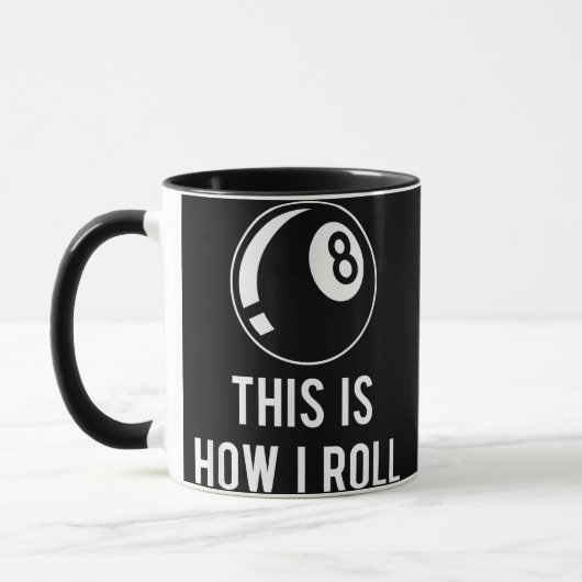 Billard Design für Poolspieler Retro 8 Ba. Tasse (Links)