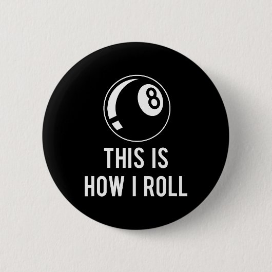 Billard Design für Poolspieler Retro 8 l Button (Vorderseite)