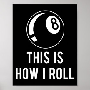 Billard Design für Poolspieler Retro 8 l Poster