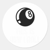 Billard Design für Poolspieler Retro 8 l Runder Aufkleber (Vorderseite)