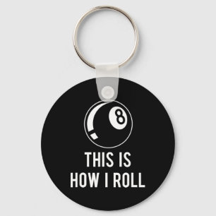 Billard Design für Poolspieler Retro 8 l Schlüsselanhänger