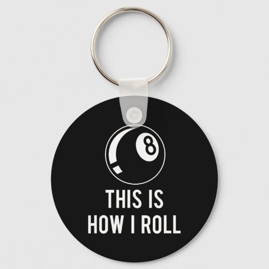 Billard Design für Poolspieler Retro 8 l Schlüsselanhänger (Vorderseite)