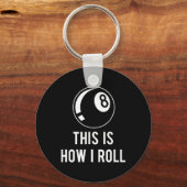 Billard Design für Poolspieler Retro 8 l Schlüsselanhänger (Vorderseite)