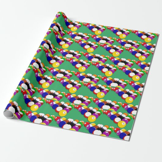 Billard Design Wrapping Paper Roll Geschenkpapier (Ungerollt)