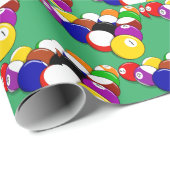 Billard Design Wrapping Paper Roll Geschenkpapier (Rolleneckpunkt)