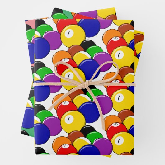 Billard Design Wrapping Paper Sheets Geschenkpapier Set (Beispiel)