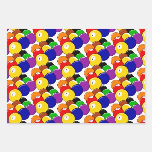 Billard Design Wrapping Paper Sheets Geschenkpapier Set (Vorderseite)