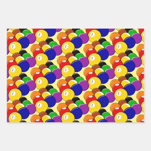 Billard Design Wrapping Paper Sheets Geschenkpapier Set (Vorderseite 3)