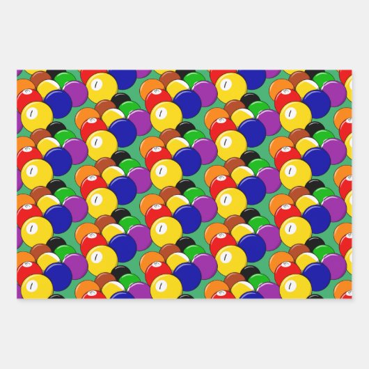 Billard Design Wrapping Paper Sheets Geschenkpapier Set (Vorderseite 2)
