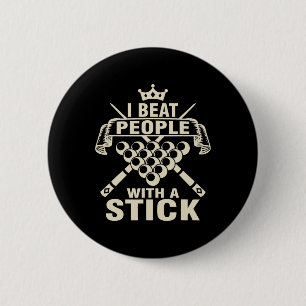 Billard, die ich über Menschen mit einem Stick Poo Button