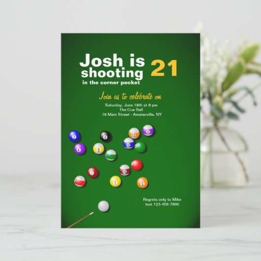 Billard Einladung (Stehend Vorderseite)
