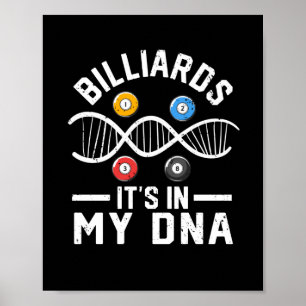 Billard Es ist in meiner DNA Funny Pool Poster