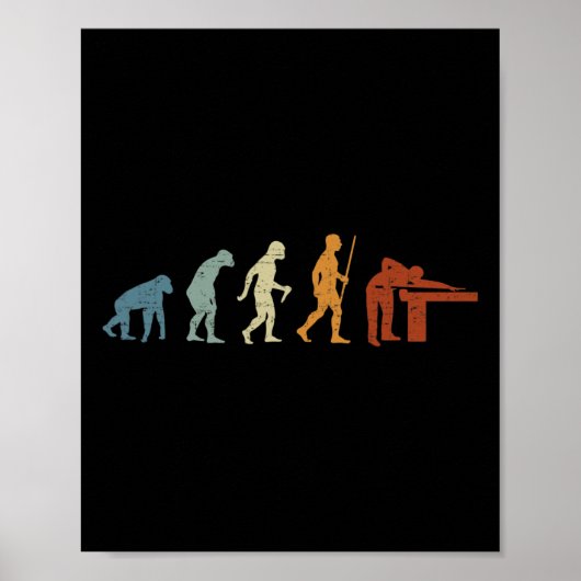 Billard Evolution Billiard Player Retro Vintag Poster (Vorne)