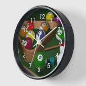 Billard, farbenfrohe Gestaltung, Uhr (Winkel)