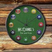 Billard für Personalisierte Billardtische Große Wanduhr