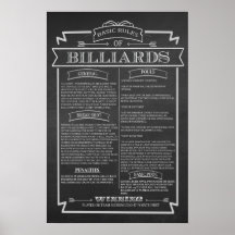 Billard Game Rules Poster
