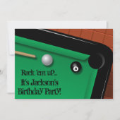 Billard-Geburtstags-Party Einladung (Vorderseite)