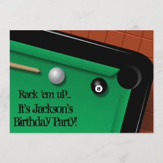 Billard-Geburtstags-Party Einladung